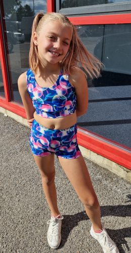 Blue Bubbles Crop Top & Shorts Set photo review
