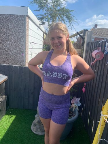 Make Your Own Purple Seamless Crop Top and Shorts Set photo review